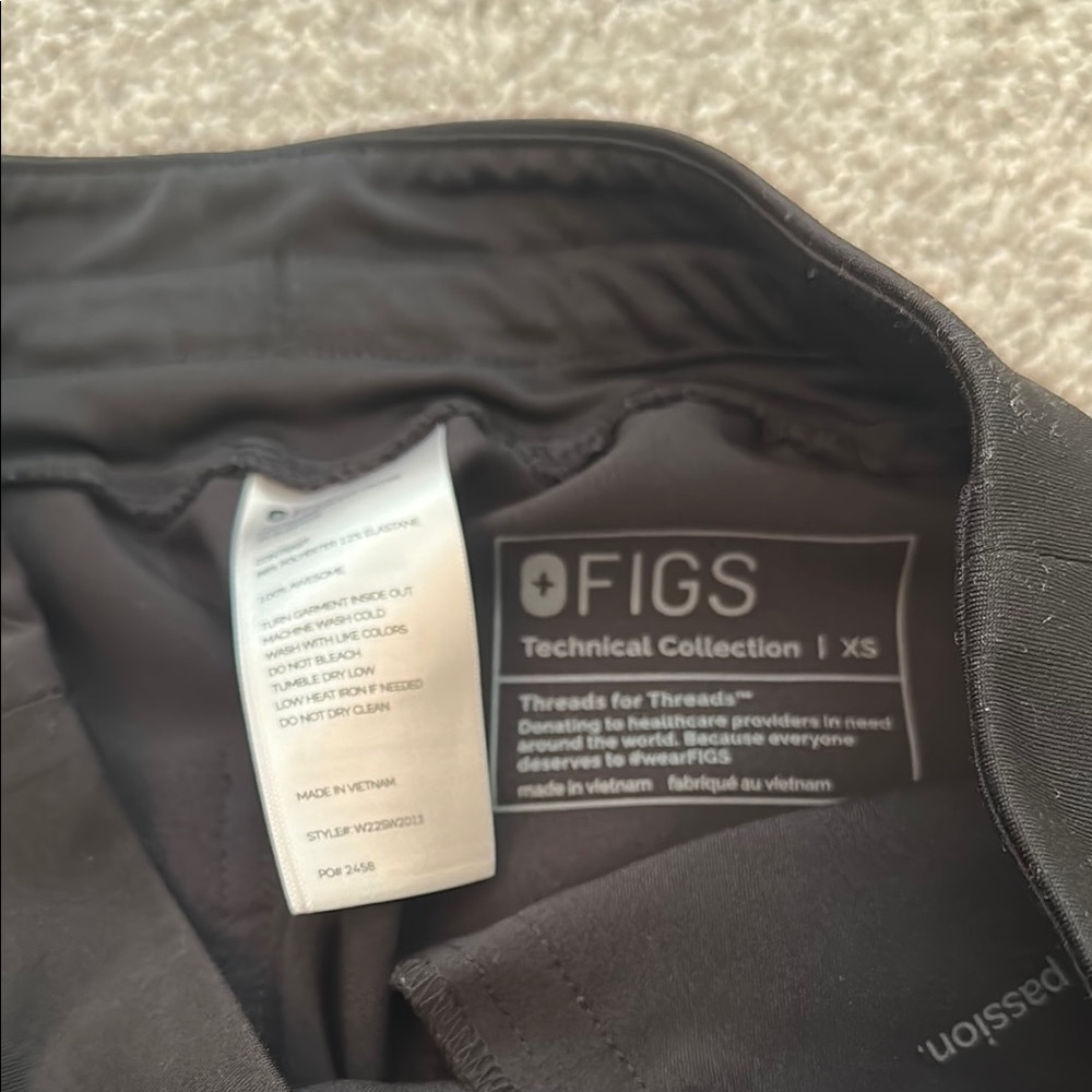 Figs Technical Collection Black Scrub Pants